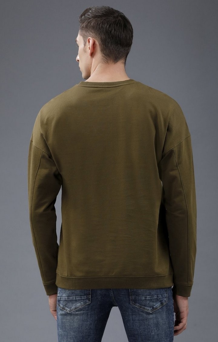 Men's Olive Casual Sweatshirt