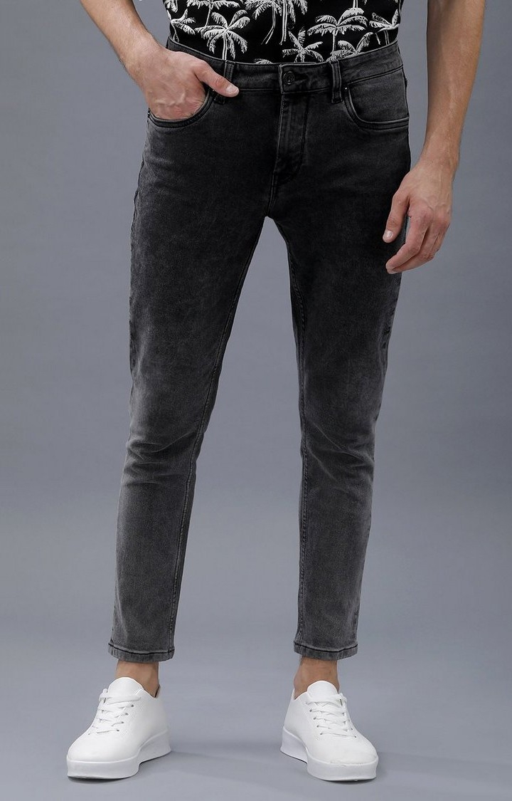 Grey Denim Slim Fit Jeans for Men