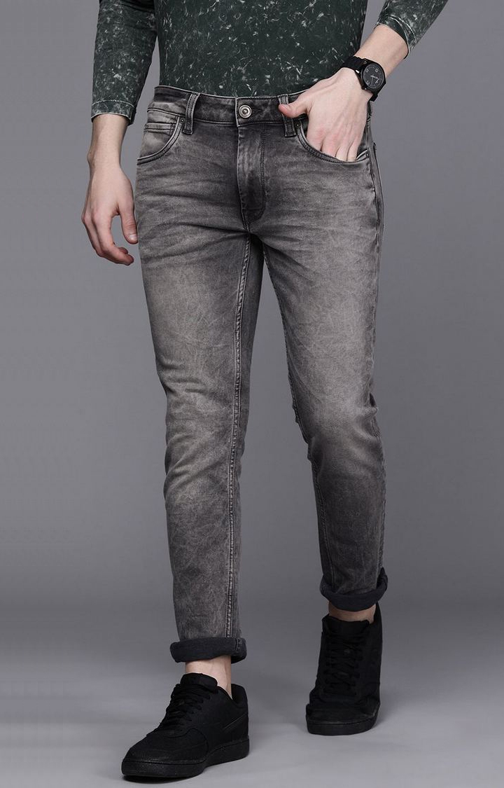 Voi Jeans | Men's Light Grey Track Skinny Stretchable Jeans (VOJN1639)