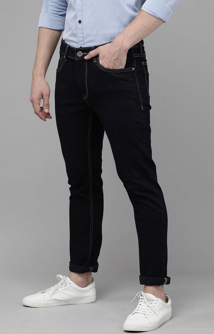 Men's Black Cotton Slim Fit Jeans 