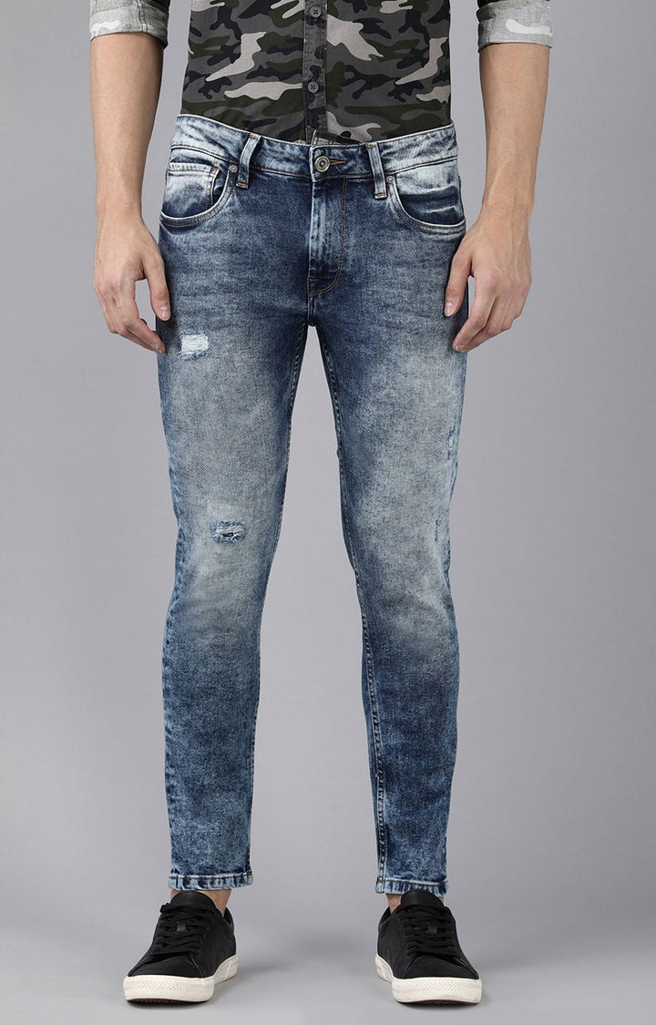 Voi Jeans | Blue Cotton Skinny Jeans for Men