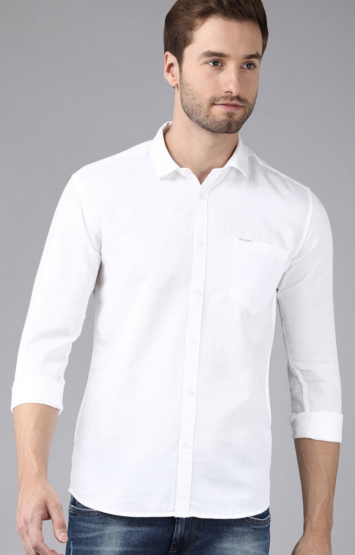 Voi Jeans | Men white Casual full sleeve shirt(VOSH1619)