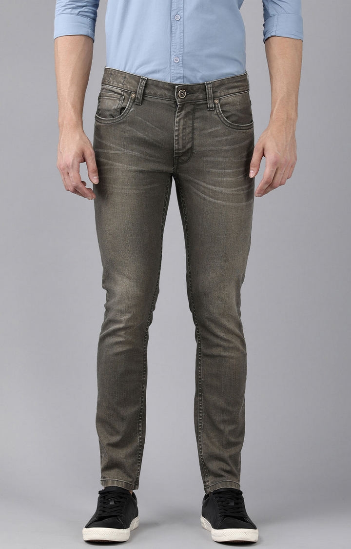 Voi Jeans | Men Light Olive Skinny Fit Jeans(VOJN1637)