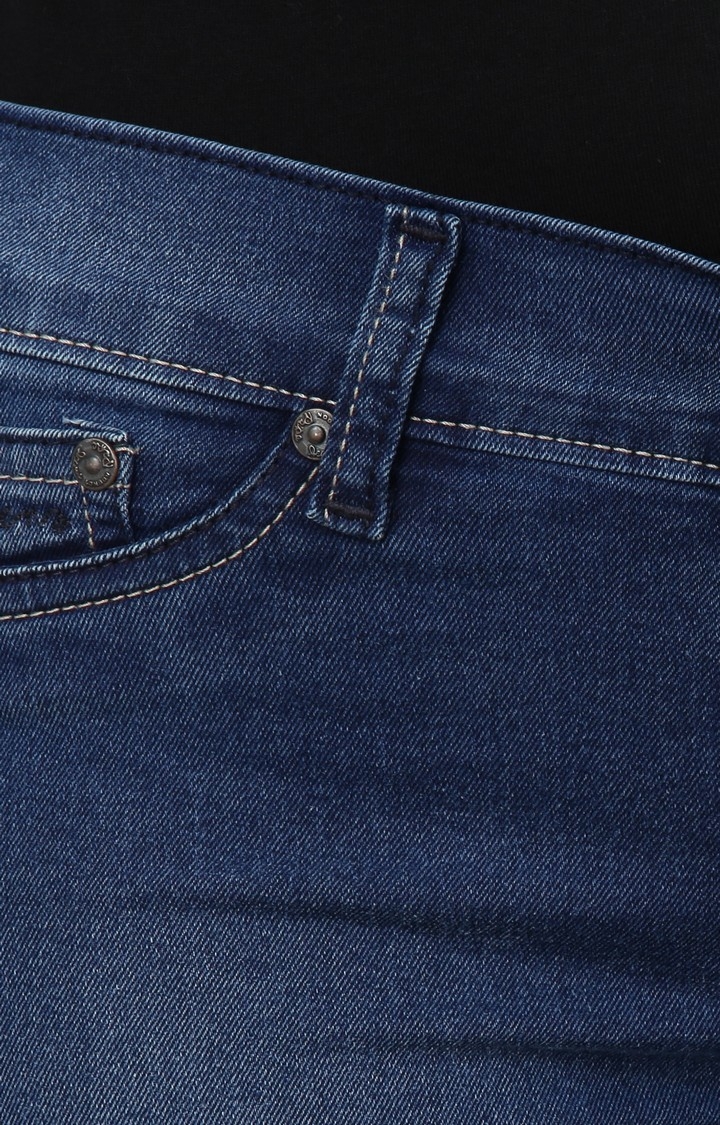 Women's Blue Cotton Skinny Jeans