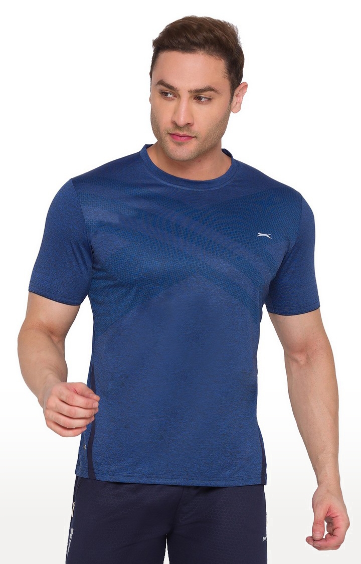Men's Blue Polyester T-Shirts