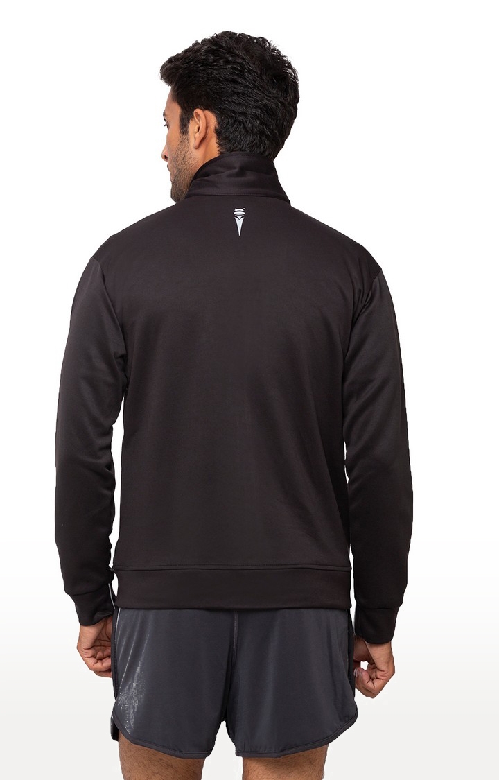 Men's Black Polyester Activewear Jackets