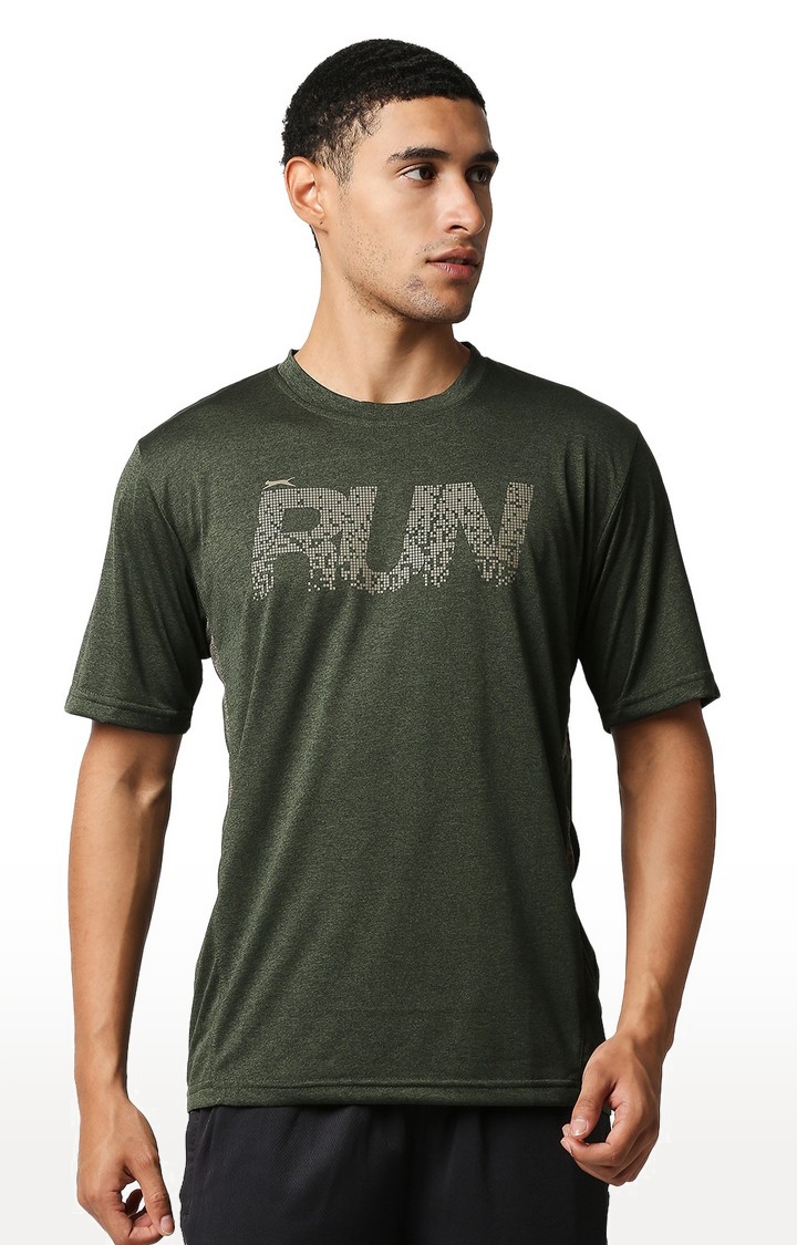 Men's Green Polyester T-Shirts