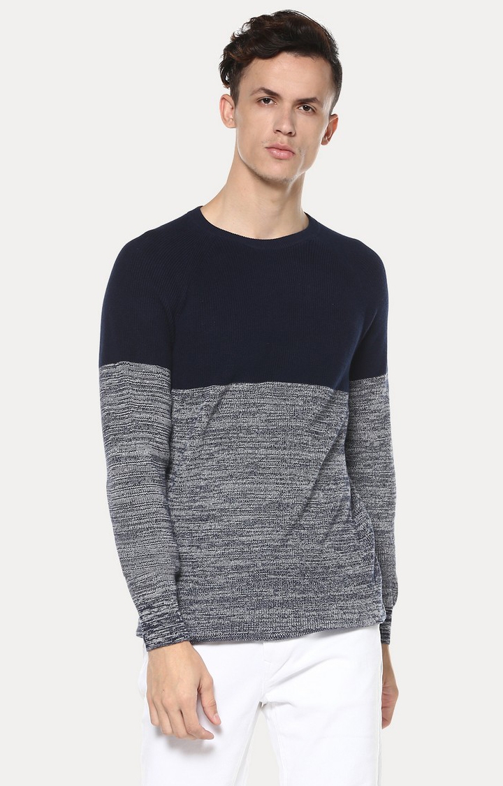 celio | Navy And Grey Colourblock Sweatshirt