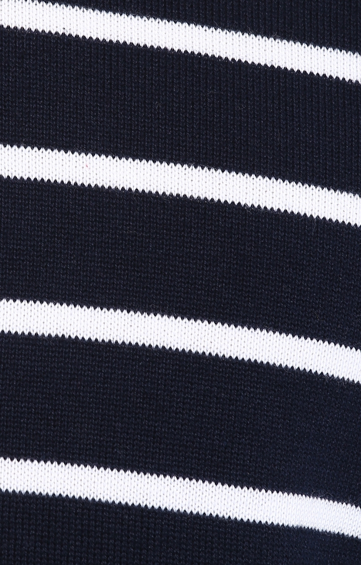 celio | Navy Blue Striped Sweatshirts 4