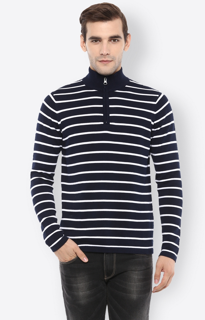 celio | Navy Striped Sweater