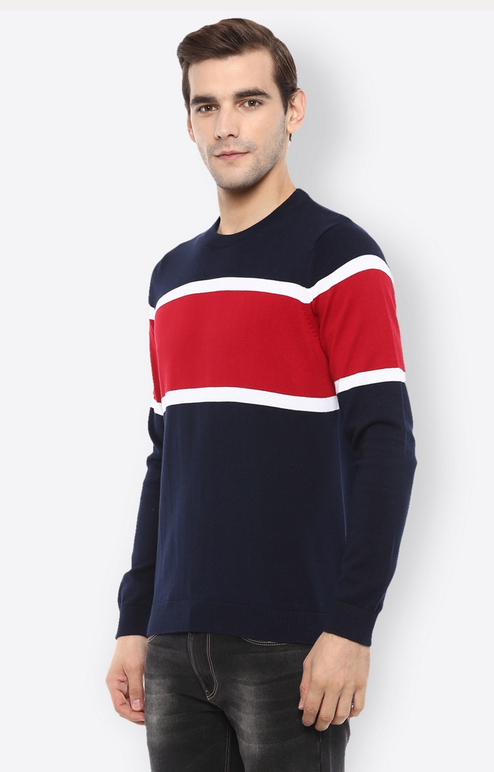 celio | Navy And Red Colourblock Sweater 2