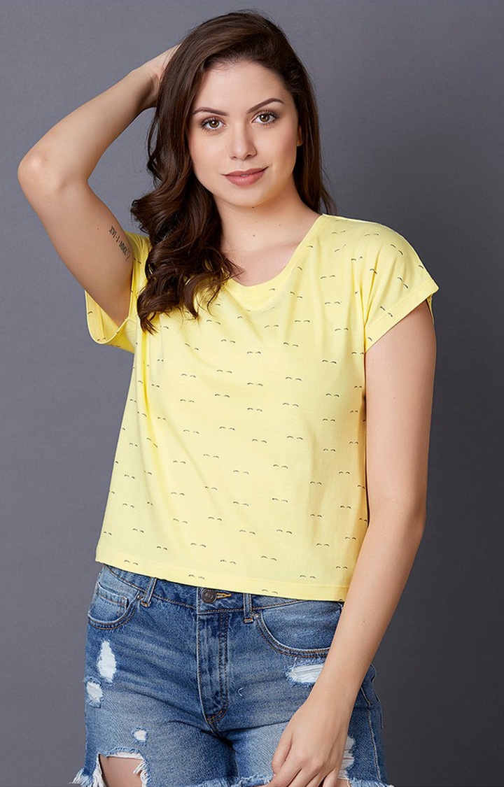 MARCA DISATI | Tender Yellow Printed T-Shirts