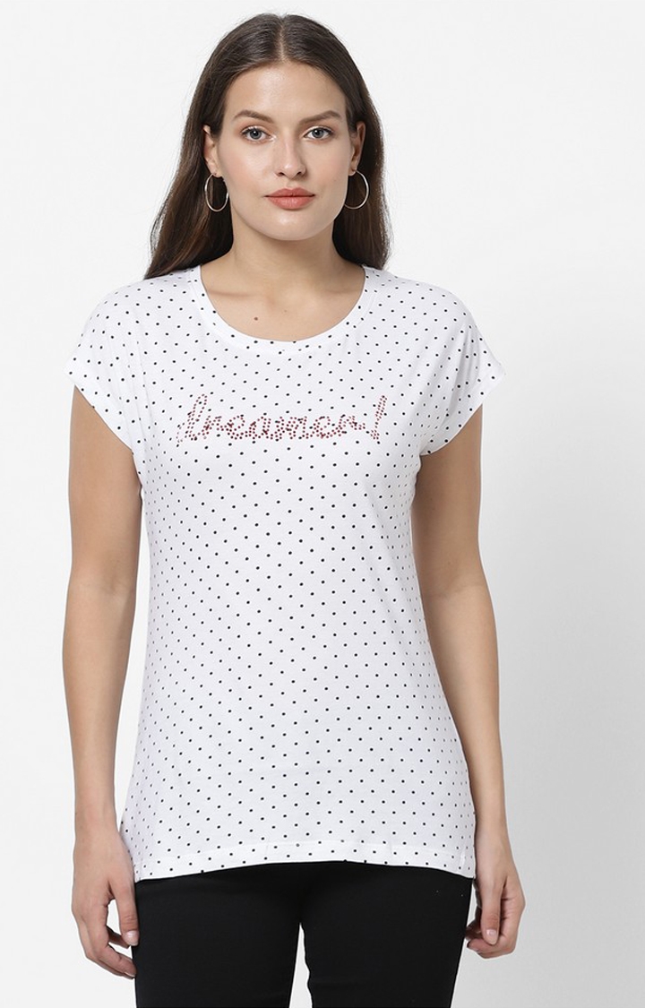 MARCA DISATI | White Polka Dots T-Shirts