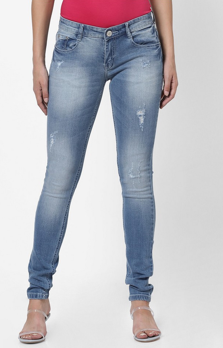 MARCA DISATI | Torn Look Midrise Washed Jeans