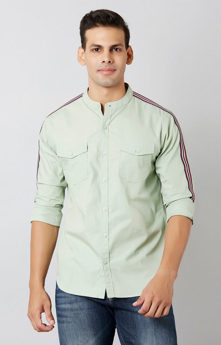 MARCA DISATI | Light Green Solid Casual Shirts