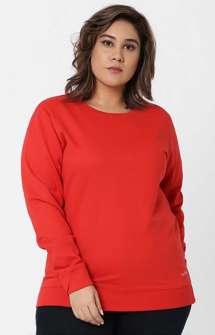 Marca Bold | Red Solid Sweatshirts