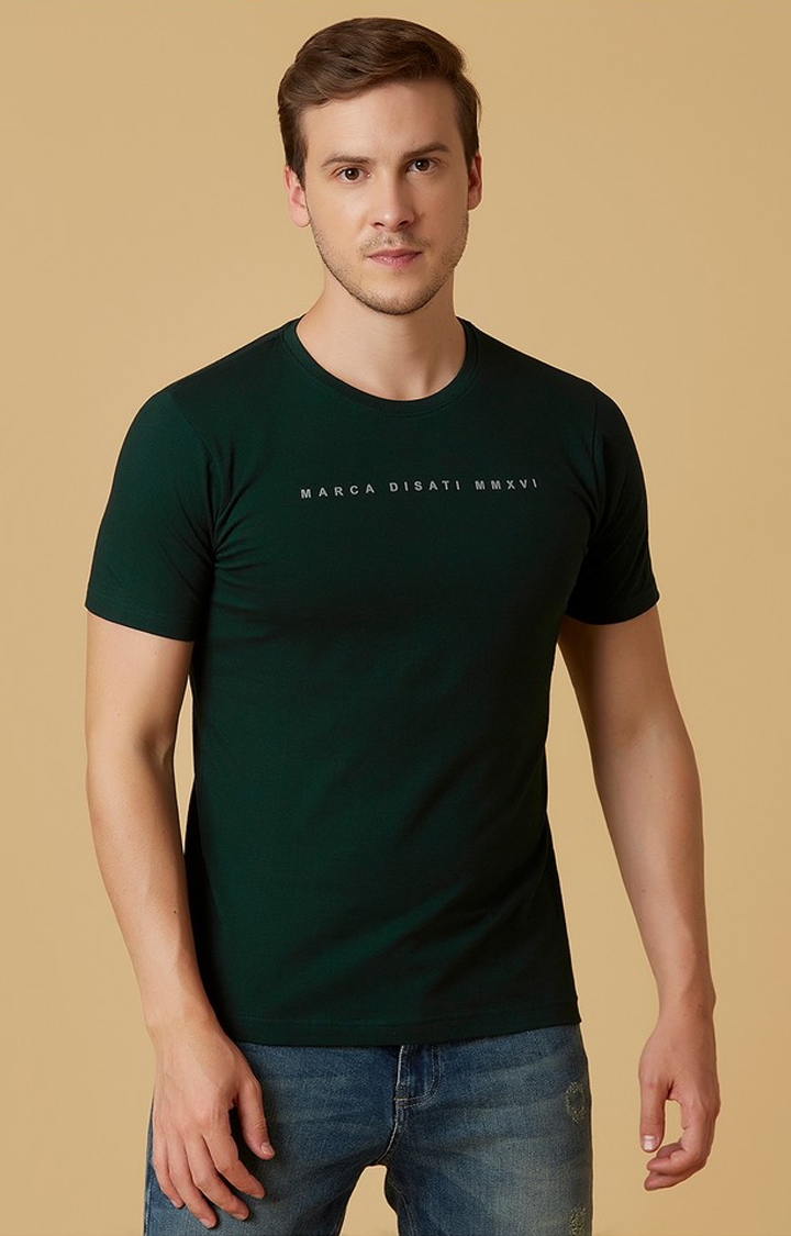 MARCA DISATI | Pine Green Solid T-Shirts