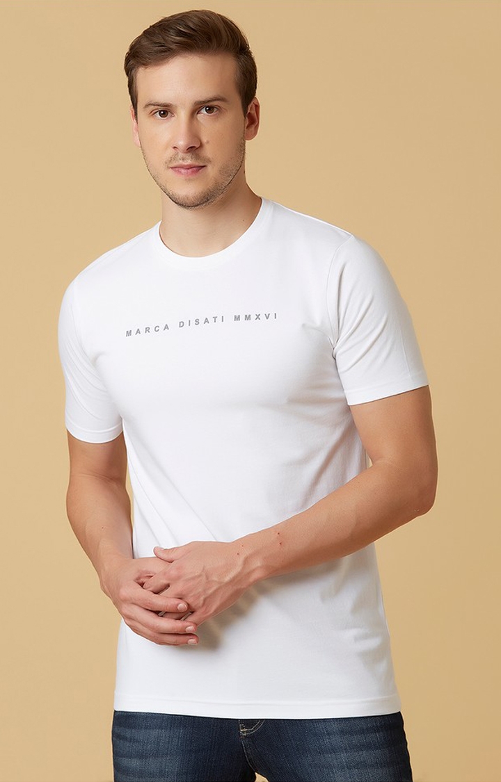 MARCA DISATI | White Solid T-Shirts