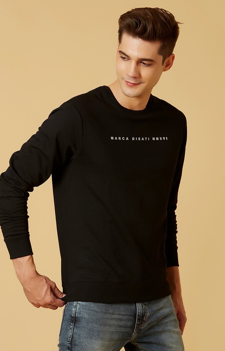MARCA DISATI | Black Solid Sweatshirts
