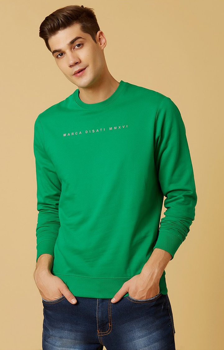 MARCA DISATI | Green Solid Sweatshirts
