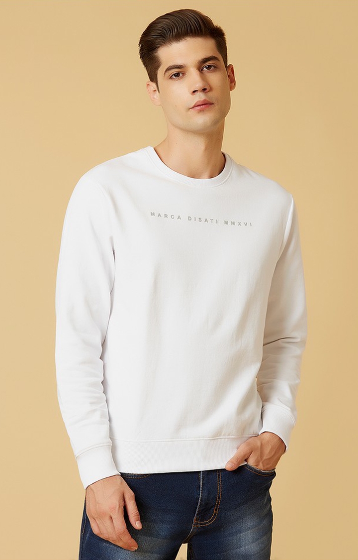 MARCA DISATI | White Solid Sweatshirts
