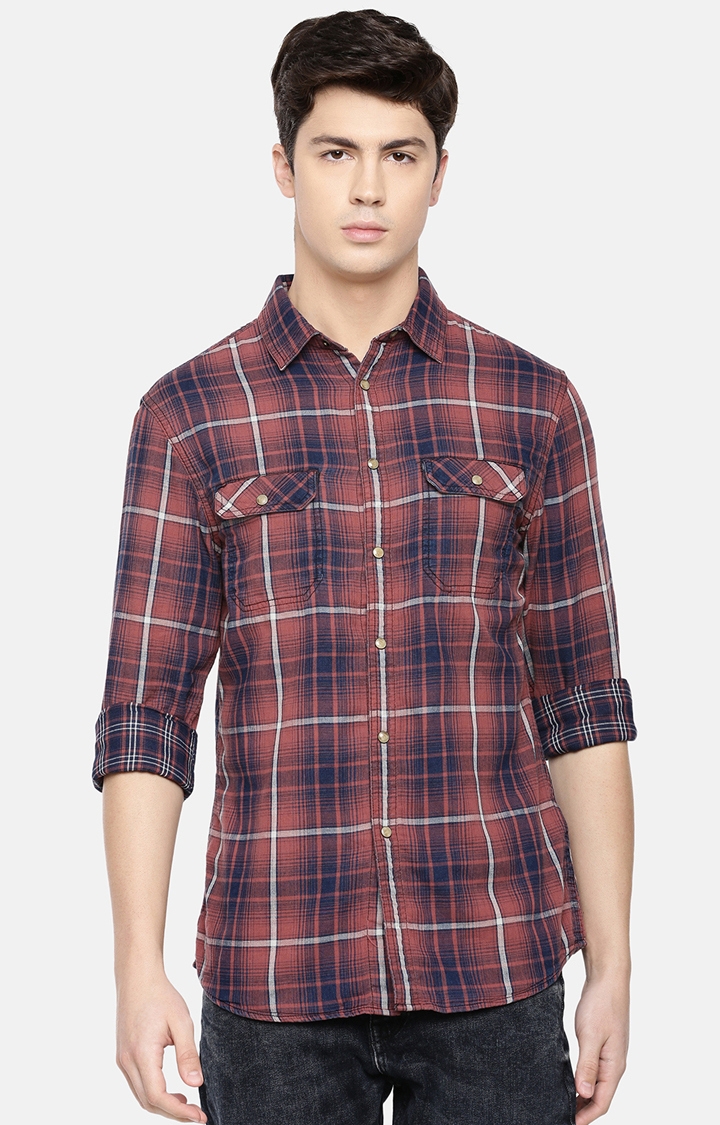 celio | Red Checked Casual Shirt