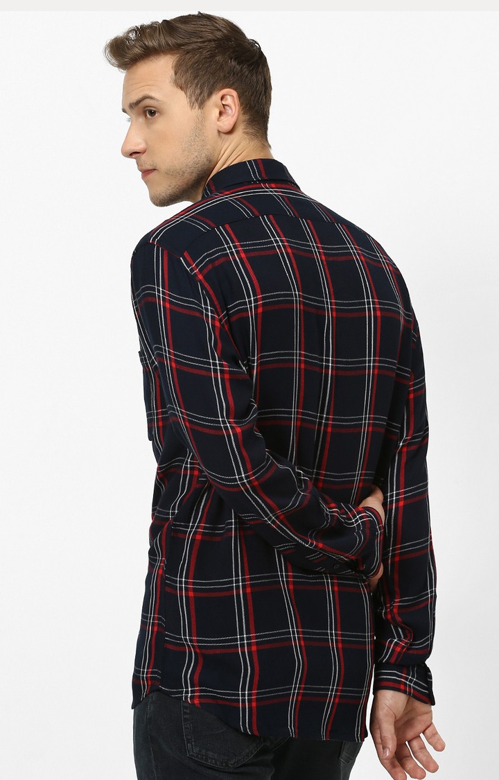 celio | Blue & Red Checked Casual Shirt 3