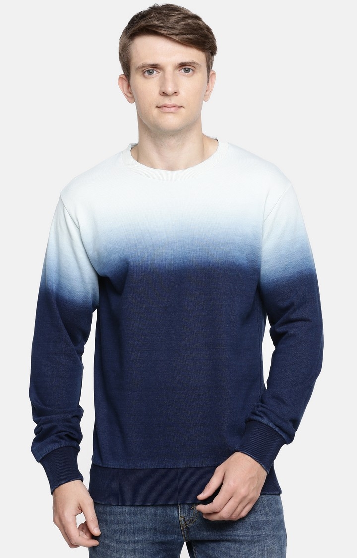 celio | Indigo Colourblock Straight Fit Sweatshirt