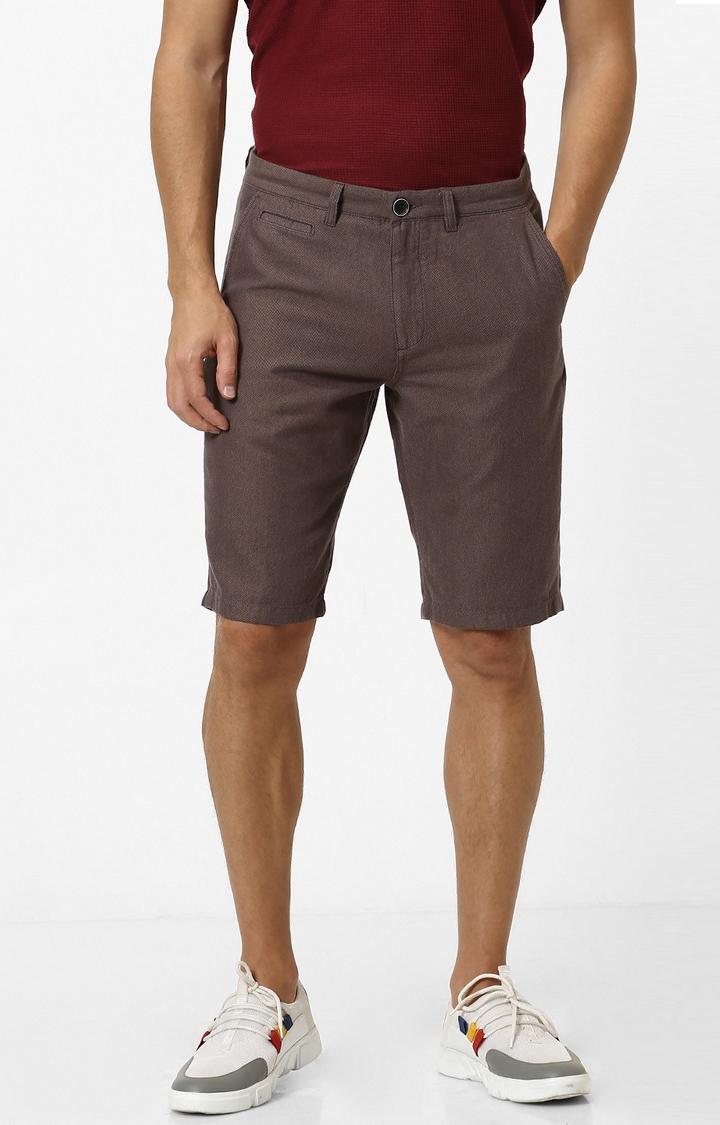 celio | Coffee Brown Solid Shorts