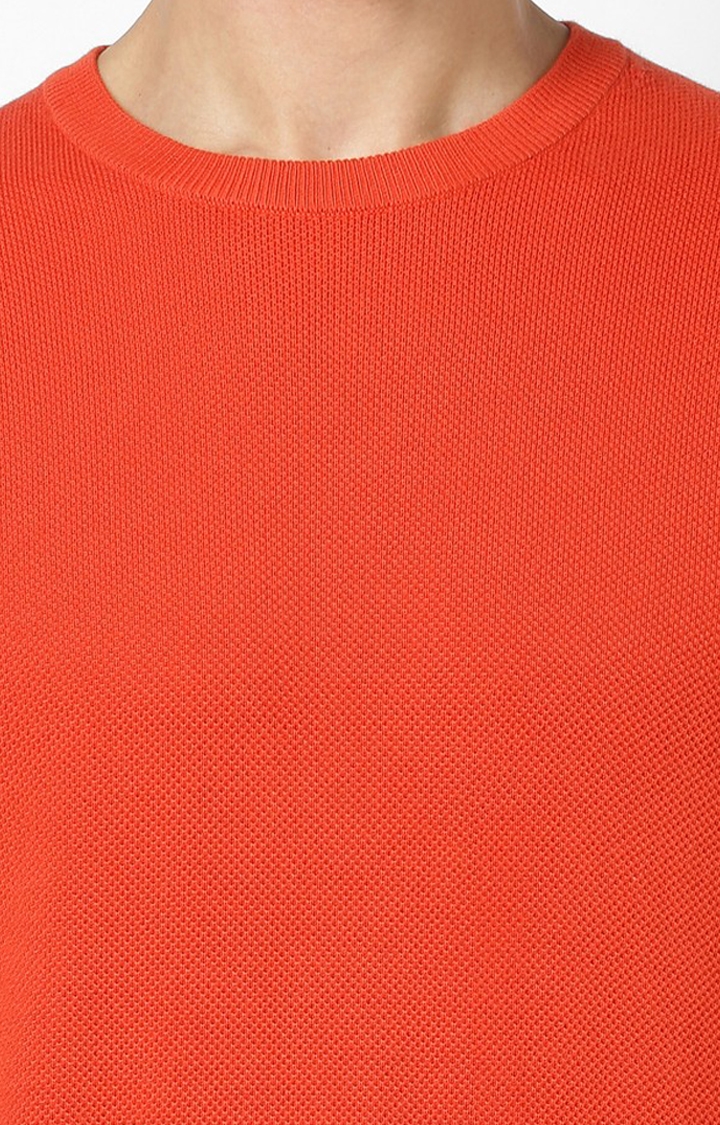 Orange Solid Sweater