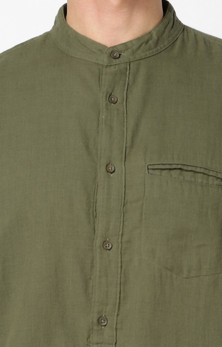 Regular Fit Green Double Casual Shirt