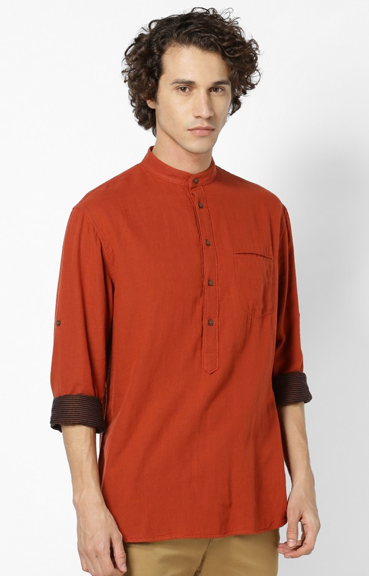 Regular Fit Orange Double Casual Shirt