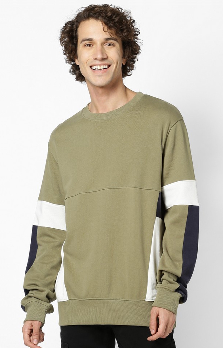 Regular Fit Olive Sweatshirts