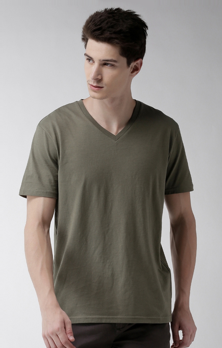 celio | Olive Solid T-Shirt