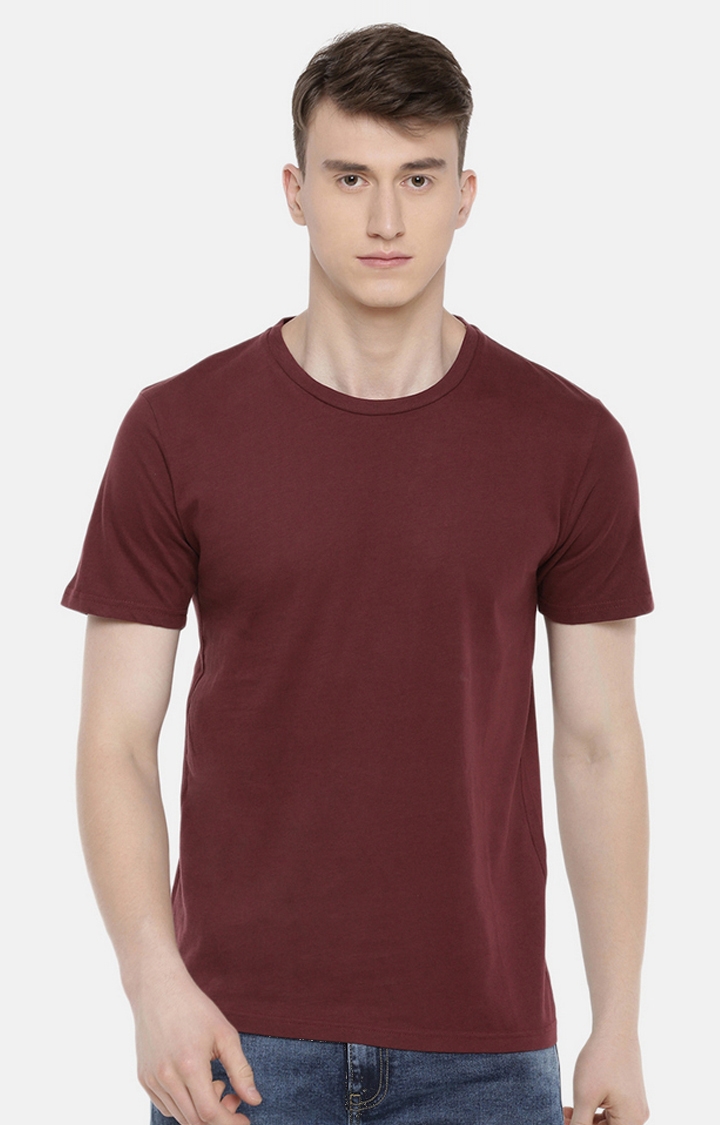 celio | Burgundy Solid T-Shirt