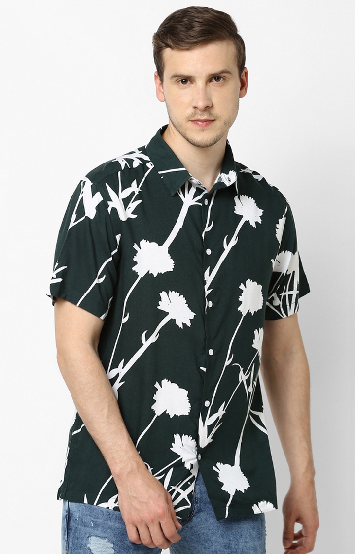 Green Hawaiian Regular Fit Shirt