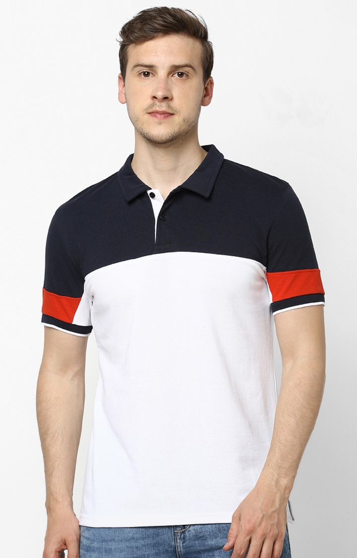 celio | White Colourblock Polo T-Shirt
