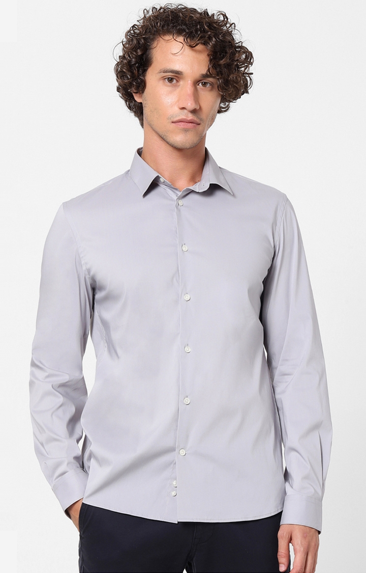 celio | Grey Solid Casual Shirt