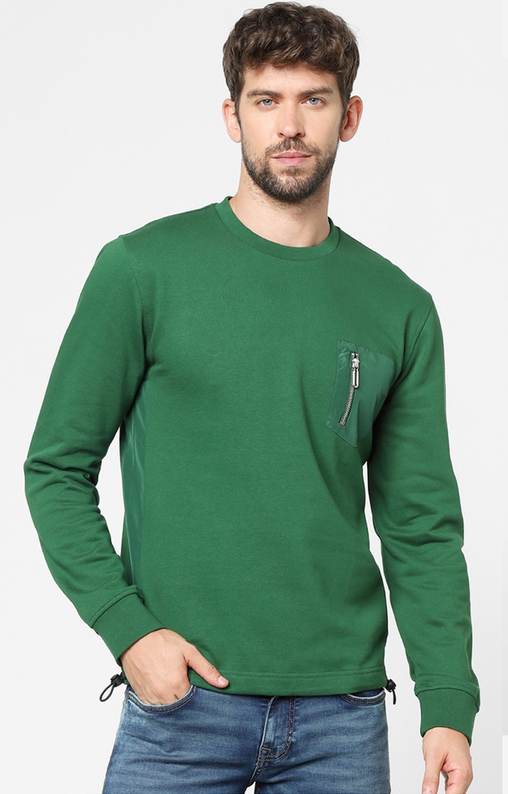 celio | Green Solid Sweatshirts
