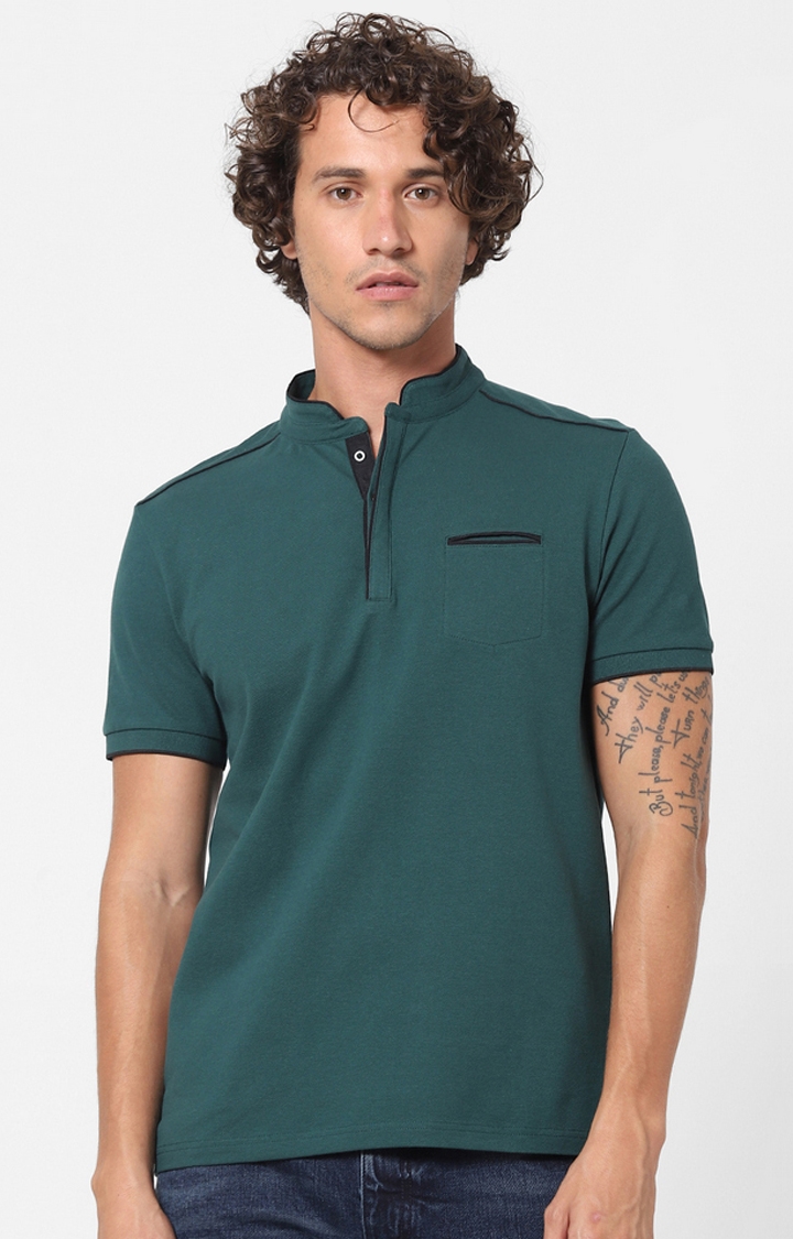 Green Solid T-Shirt