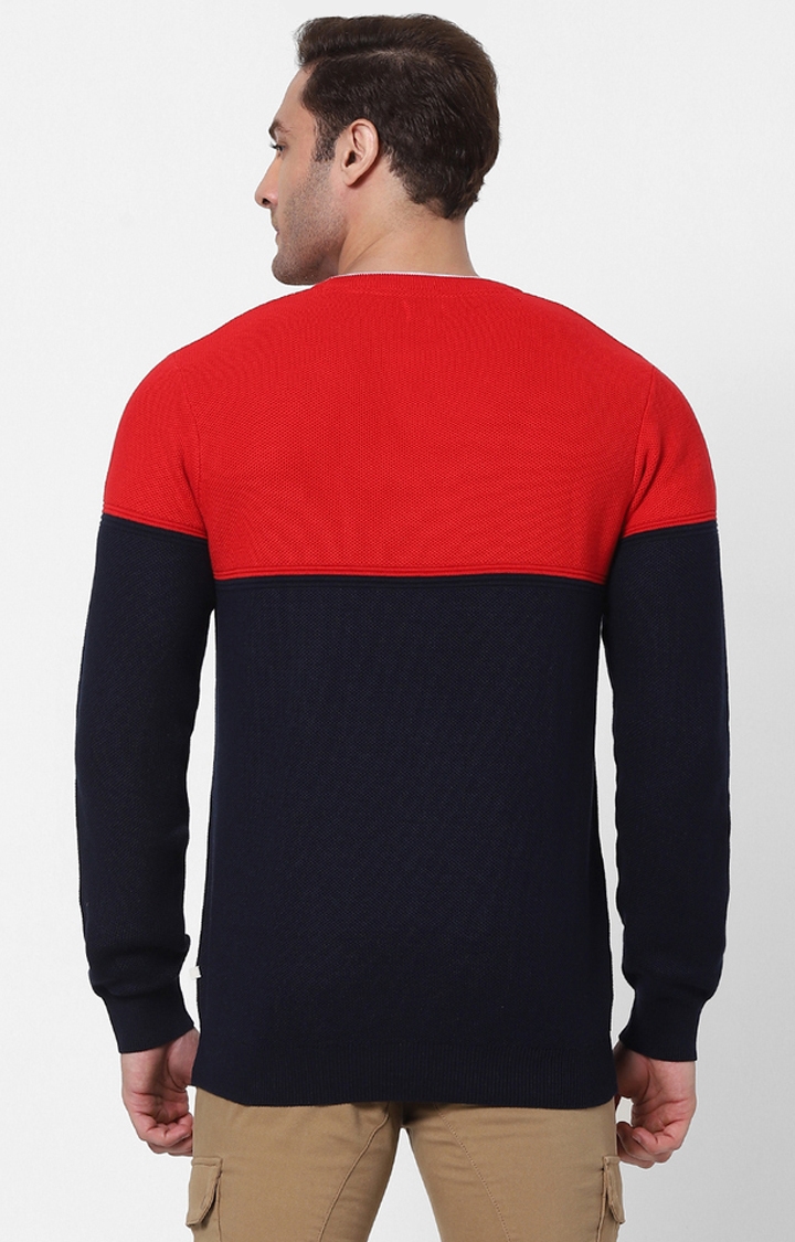 Red Colourblock Sweaters
