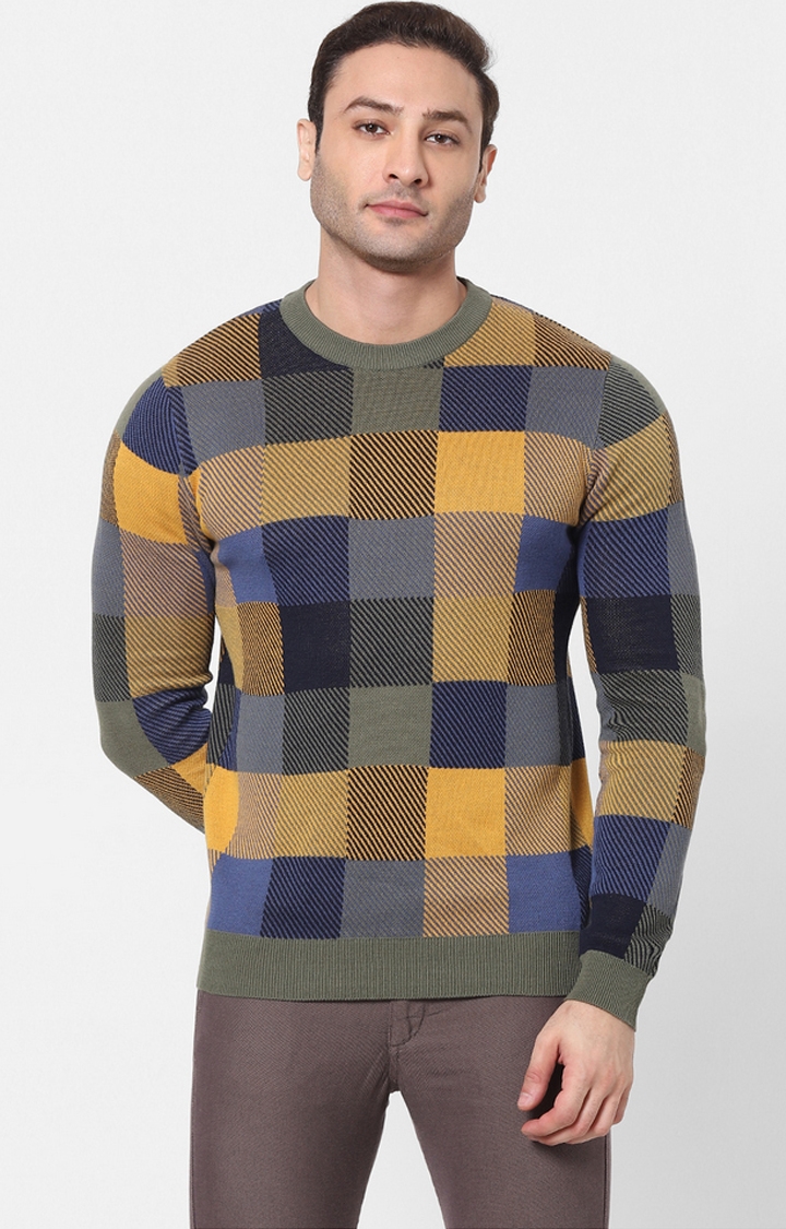 celio | Green Checked Sweaters