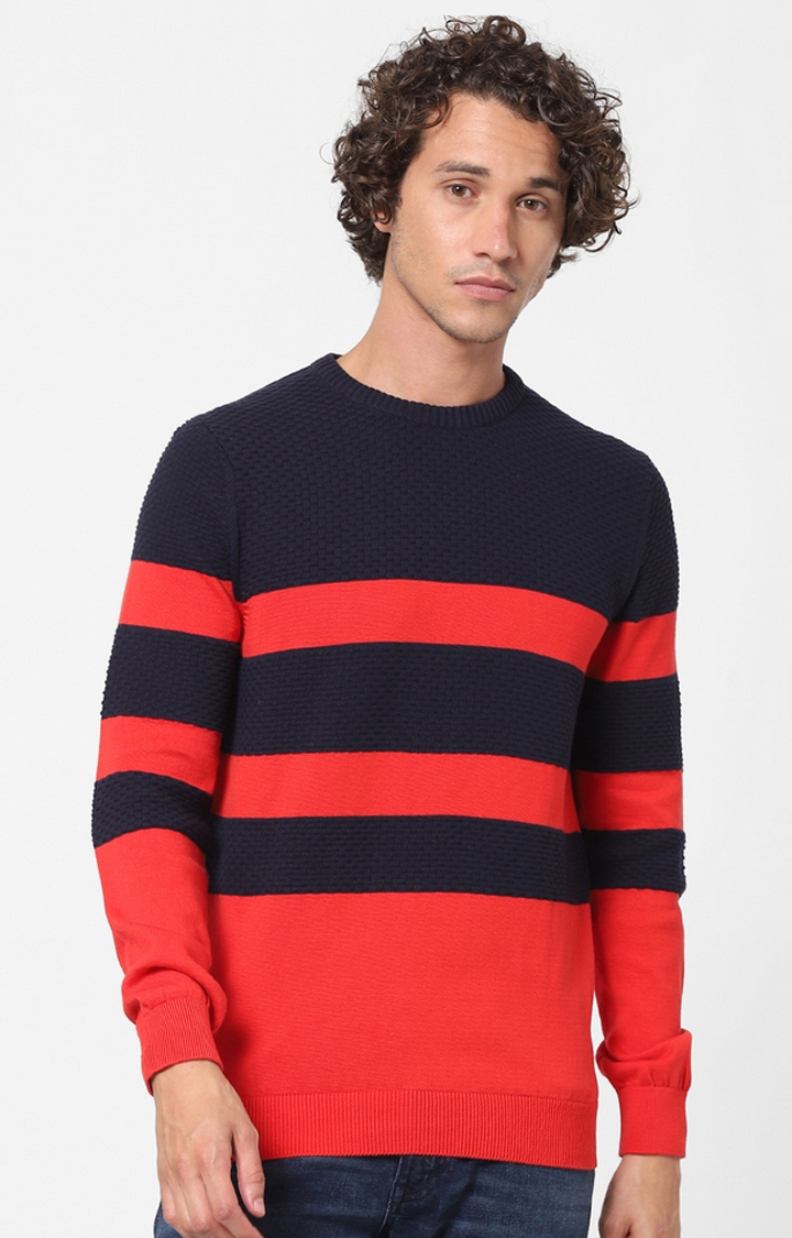 celio | Red Striped Sweaters