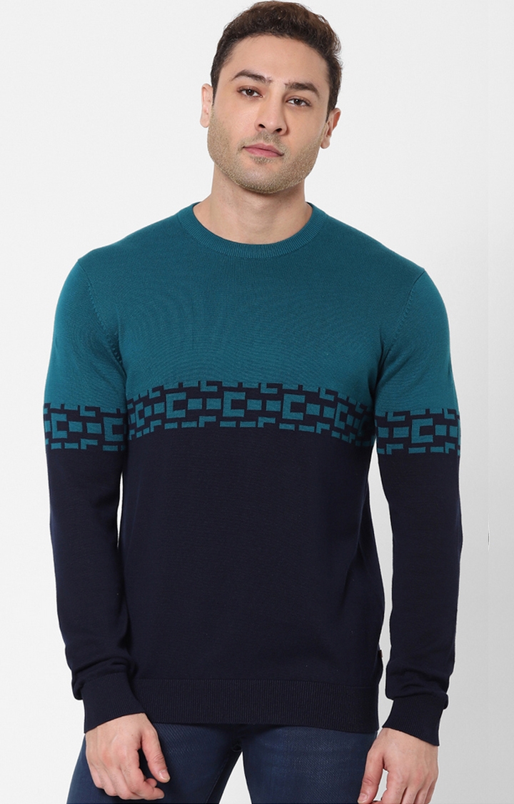 celio | Blue Colourblock Sweaters