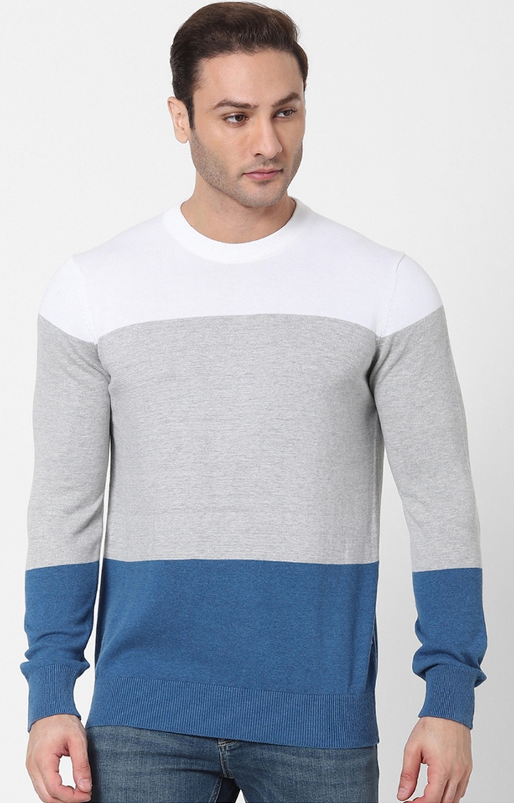 celio | Blue Colourblock Sweaters