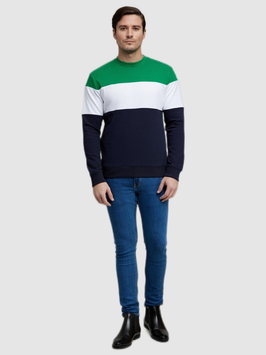 celio | Celio Men's Solid Green Sweatshirt