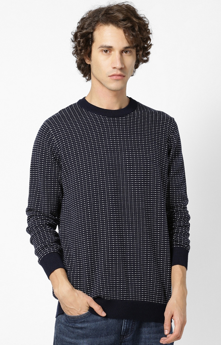 celio | Blue Printed Sweaters