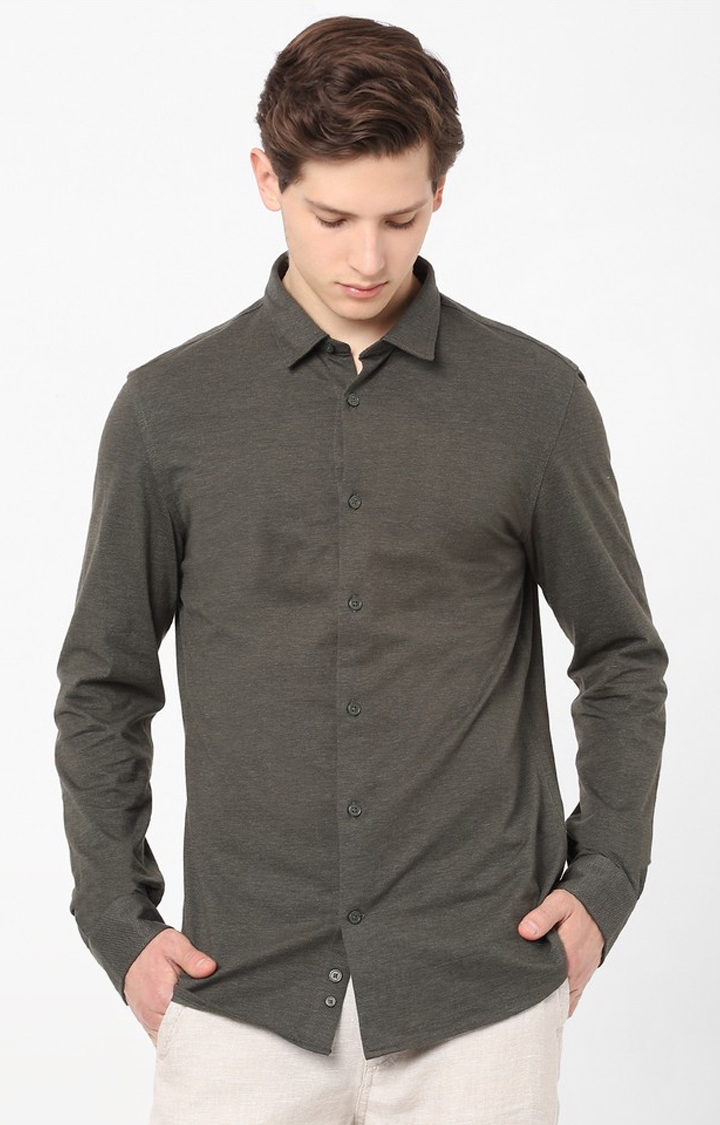 Grey Full Sleeves Casual Shirt 