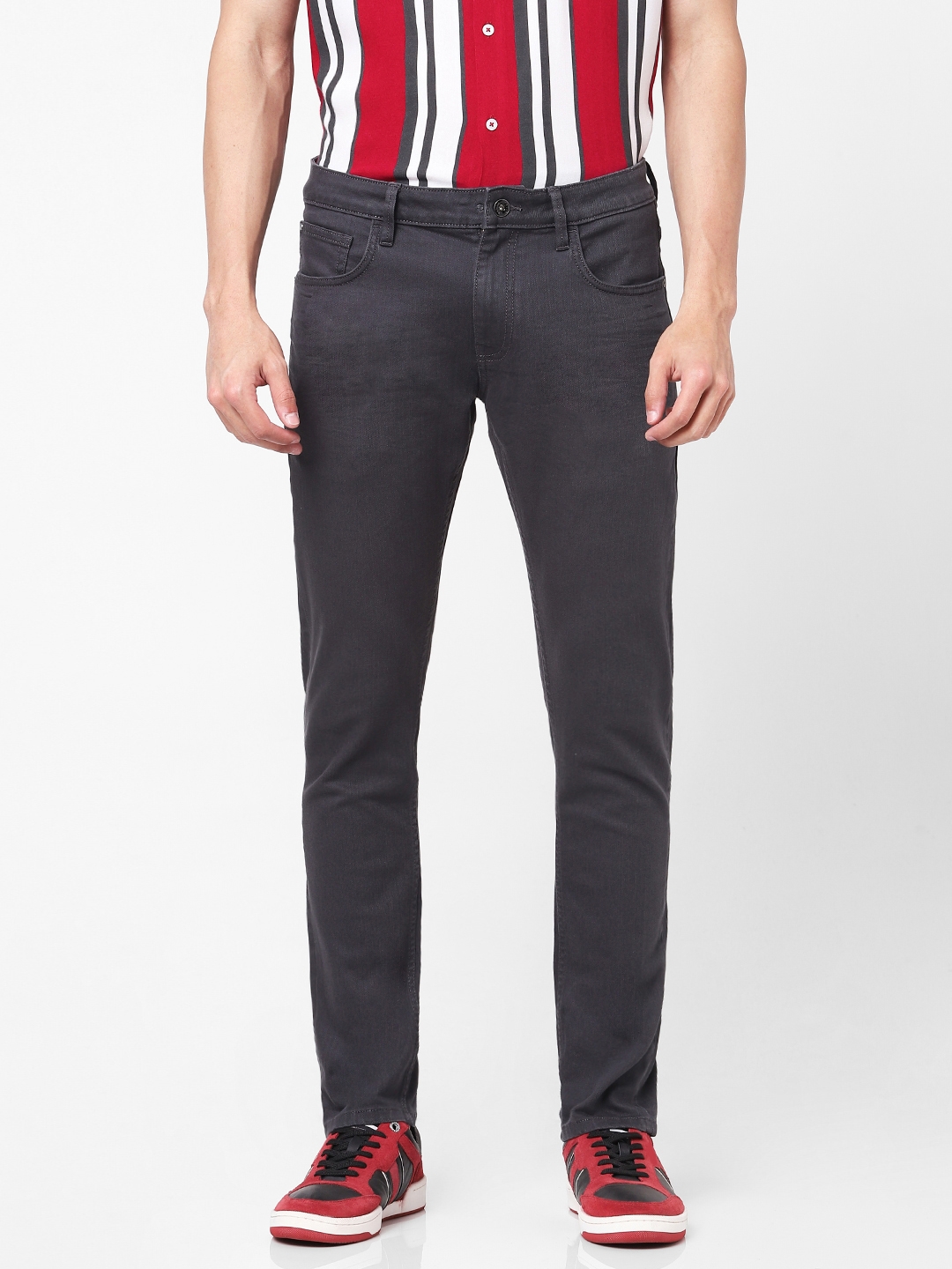 celio | Men's Charcoal Slim Fit Denim Jeans
