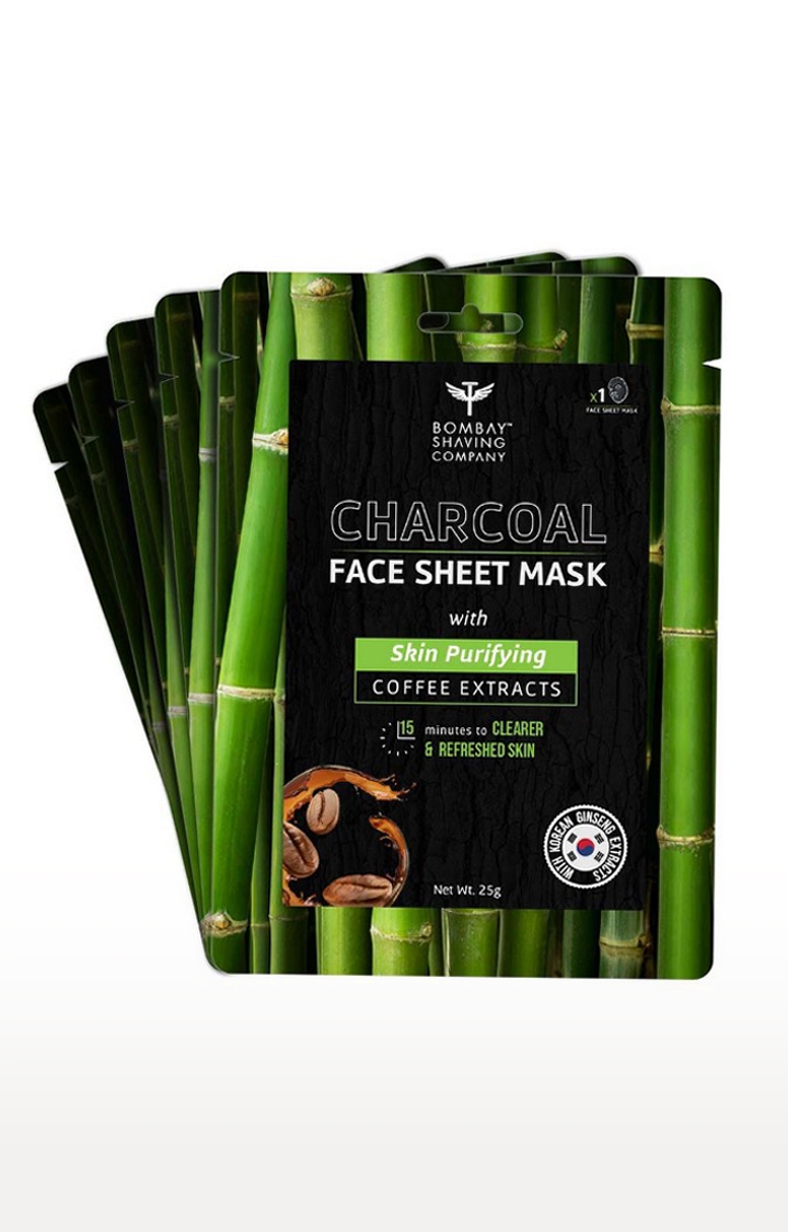 Charcoal Face Sheet Mask For (Pack of 5)